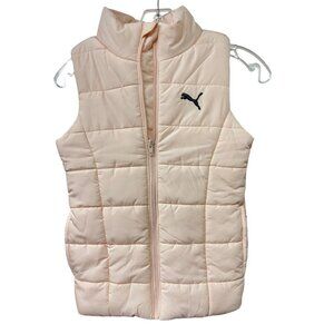 Puma Way 1 Girls Puffer Vest Jacket Light Peach/Pink Color Size S 7-8